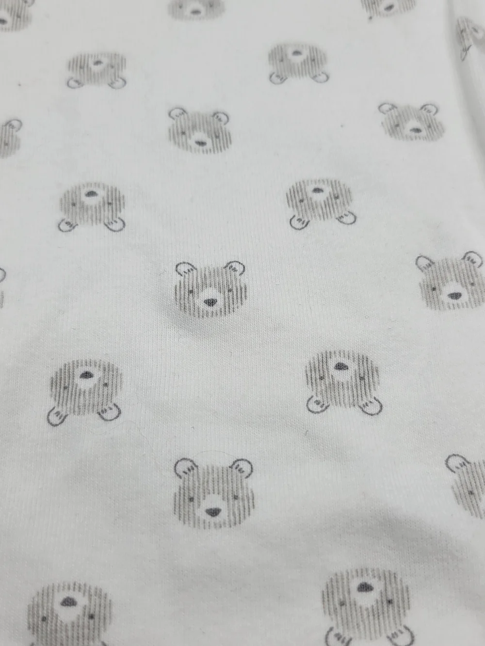 Carter's White Long-Sleeve Bodysuit with Gray Bear Print